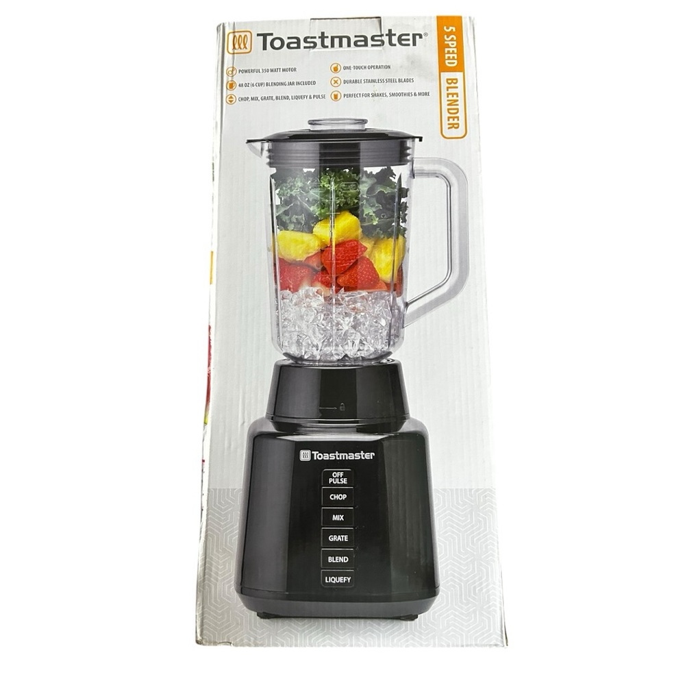 Toastmaster 5 Speed Blender with 48-oz Plastic Jar with Stainless Steel Blades - Picture 6 of 7